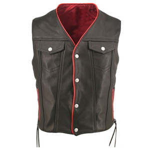 Gilet en cuir véritable pour homme à vendre, fabriqué en cuir vert, gilet de moto pour les courses - Product Image 3