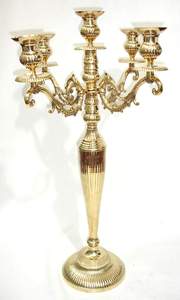 Antique Brass <b>Candelabra</b> Embossed for Weddings Occasion - Product Image 4