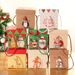 Custom <strong>Christmas</strong> Theme <strong>Eve</strong> Gift Candy Folding Paper Basket <strong>Box</strong> With Handle - Product Image 2