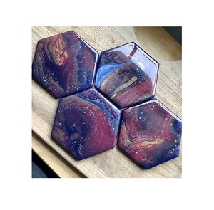 Stone <b>Coasters</b> <b>Drink</b> <b>Coasters</b> Cup Mats <b>for</b> <b>Drinks</b> <b>Coaster</b> Hexagon Shape <b>for</b> White Color - Product Image 4