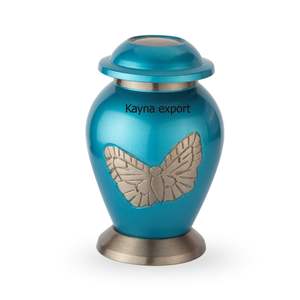 Urna de recuerdo de sombra de mármol blanco y negro de nuevo diseño de metal artesanal, urna funeraria conmemorativa de cremación, proveedor funerario al por mayor - Product Image 5