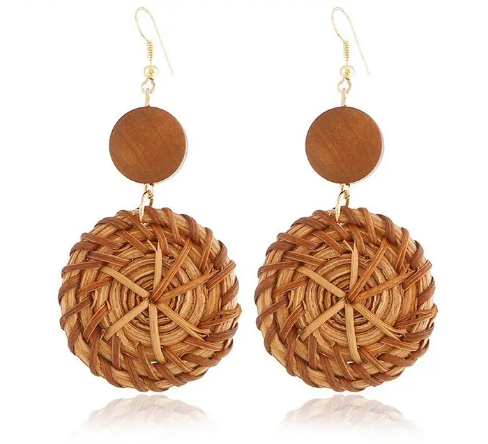 Rattan earring with variety of styles - Whatsapp: +84-845-639-639