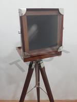 Appareil photo argentique au design moderne, trépied en bois, objet de collection, cadeau de studio, couleur marron (10 pouces) THORINSTRUMENTS TIC7CAM