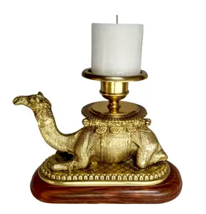 骆驼动物雕像烛台支架仿古设计师工艺品高品质低价热卖黄铜批发木材