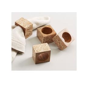 ขายส่งไม้ผู้ถือแหวนผ้าเช็ดปากและรูปทรงสี่เหลี่ยมสำหรับการออกแบบดอกไม้สำหรับราคาต่ำกับบ้านและโรงแรมตกแต่งใช้ - Product Image 1