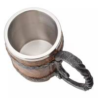 Tasse de bière en bois avec Simulation de baril, bodum thun, gobelet à Double paroi, ml