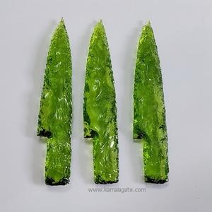 Cuchillo de piedra de cristal de ágata verde de 5 pulgadas hecho a mano, punta de flecha, artesanía de piedra semipreciosa, tejido a mano - Product Image 2
