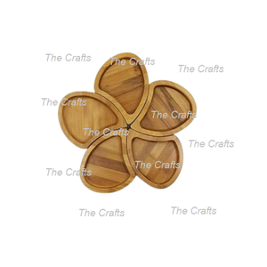 ชุดจานช็อคโกแลตไม้5ชิ้นพร้อมเครื่องครัวคุณภาพระดับพรีเมียมเซิร์ฟเวอร์ถั่วและจานช็อคโกแลต - Product Image 1