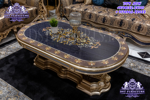 ชุดโซฟาสไตล์วินเทจสำหรับห้องนั่งเล่น,ชุดโซฟาสไตล์รอยัล5ชิ้นชุดโซฟาลายดอกไม้วินเทจสำหรับห้องรับแขก - Product Image 2