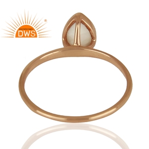 Anillo de Ágata Blanca, Proveedores de Joyería, Anillo de Plata 925 Chapado en Oro Rosa Hecho a Mano, Colección Clásica - Product Image 3