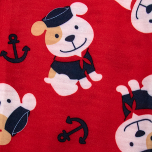 Combinaison pour bébé JOYUAN GARMENT MANUFACTURER BR190805 - IMPRIMÉ CHIEN ROUGE GARÇON, vêtements personnalisés pour nouveau-né, unisexe, animal, VÊTEMENTS DE NUIT, footie - Product Image 5