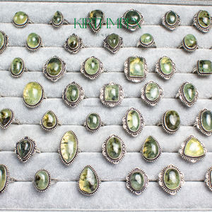 Prehnite <b>Rings</b> Natural <b>Crystal</b> <b>Rings</b> Jewelry Women For Women Wholesale Jewelry Assorted Us Size 5-11 - Product Image 1