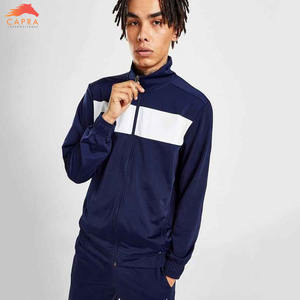 Chándal de entrenamiento para hombre de cuello alto, Otoño Invierno, cálido, transpirable, suave, de poliéster, con cremallera de patrón sólido de alta calidad - Product Image 2