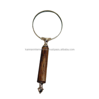 Designer Handheld Brass & Bone Magnifier with 3-4 Inch Lens Options