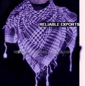 Purple Black Plaid Triangular Scarf Cotton Flannel Unisex Traditional Middle East Style Casual Wear All Seasons - Product Image 6