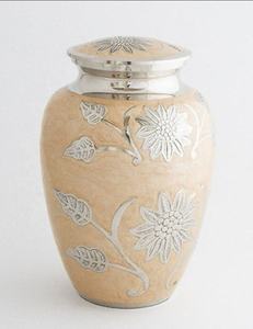Pleasant Structured Silver Floral Design Cremation Urn Metallic Human <b>Ashes</b> Contaioner Premium Pure <b>Keepsake</b> Urn - Product Image 6