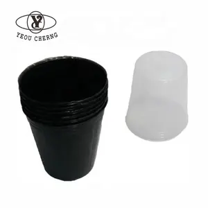 Gardening black plastic flexible nursery pot