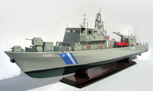 HELLENIC COAST GUARD Modèle de bateau en bois Fabriqué à la main Nouveauté Cadeau Ornement - Product Image 4