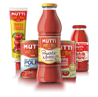 Conserves de tomates douces pelées Mutti, en conserve sous vide, double concentré, tube de 130 g, sans OGM, certifié HACCP, fabriqué en Italie