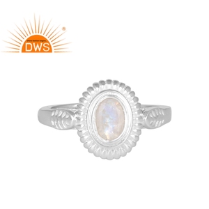 Oval Cut Rainbow Moonstone <b>Ring</b> Jewelry Wholesaler Designer 925 Sterling Fine Silver Fire Jewelry - Product Image 1