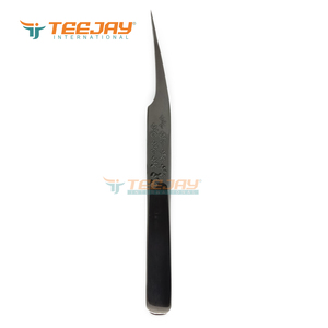 TEEJAY Plasma Black Lady Angular Stainless Steel Smooth Tip Isolation Eyelash Tweezers with Perfect Grip and Fine Tip - Product Image 6