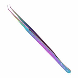 New Arrival Slim Str 6mm 45deg Eyelash Extension Tweezer in Multi Color Private Label, New Model Stainless Steel Eyelash Tweezer - Product Image 5