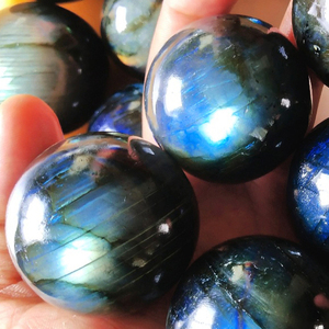 Esfera de Cristal de Labradorita, Generador de Ozono de Cuarzo, Bola de Espejo |   Piedra de Labradorita Natural, Cristal de Cuarzo en Barra, Decoración de Cristal Curativo - Product Image 3