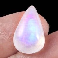 Pierre précieuse naturelle de pierre de lune arc-en-ciel certifiée IGI, qualité AA/AAA, bijoux avec coupe CABOHON