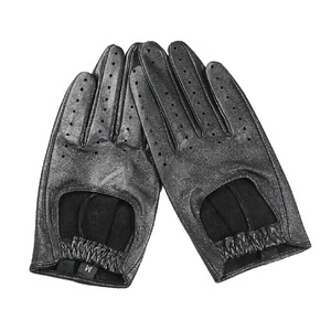 Gants de conduite en cuir véritable pour hommes et femmes, évents, doublés et non doublés, personnalisés, demi-doigt - Product Image 6