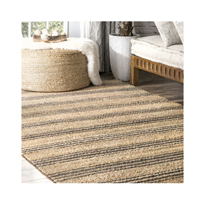 Alfombra de yute a rayas naturales, alfombras de sisal de escalera tejidas de yute y alfombra de sala de estar al mejor precio - Product Image 1