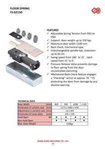 FS-621SD automatic hydraulic floor spring - Product Image 2