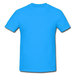เสื้อยืดคอกลมแขนสั้นผ้าคอตตอน100% สีฟ้าถักสำหรับผู้ชาย - Product Image 4