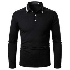 Polo de Golf à manches longues, Logo brodé personnalisé, taille Plus 100% coton, t-shirt unisexe, vente en gros - Product Image 1