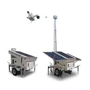 Off-Grid Solar Trailer Generator DC24V Mobiler Solar turm für Beleuchtung und Sicherheit