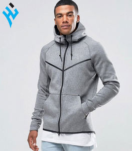 Sweat à capuche gris polaire de haute qualité100 % coton pull à capuche vente en gros hommes logo personnalisé impression style de broderie pour sweat à capuche - Product Image 1