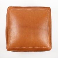Pouf ottoman moderne pliable en cuir véritable marocain fait main, couleur cognac, pour salon, chambre, appartement, hôtel, salle à manger