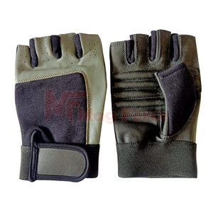 Guantes de Conducción de Cuero Suave para Hombre, Medios Dedos, Piel de Cabra, Protección para las Manos, Equipo de Defensa Personal - Product Image 1