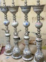Chichas arabes de luxe Farida, mini, type Bent, en acier inoxydable, avec nacre et laiton, technique de laque artisanale, édition limitée