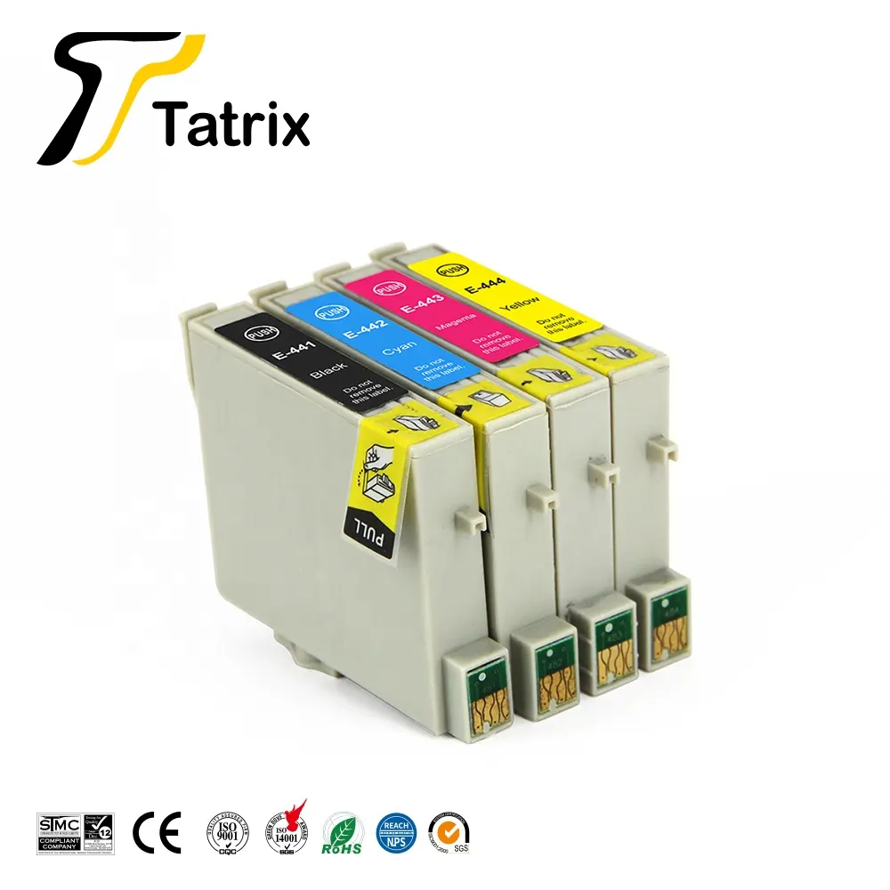 Tatrix T0441 T0442 T0443 T0444 สีใช้งานร่วมกับเครื่องพิมพ์ตลับหมึกสำหรับ Epson Stylus C64 C66 C84 C86 CX3600