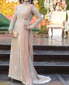 Vestido Zardozi hasta el suelo de diseñador-Traje de boda/fiesta indio pakistaní 2019 - Product Image 1