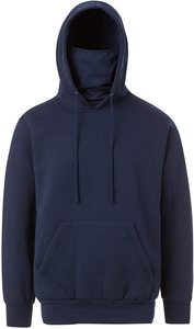 Sweat-shirt à capuche en molleton Street Fleece avec logo brodé personnalisé, col montant, masque chaud, design 2021, printemps, thermique, 100% coton - Product Image 3