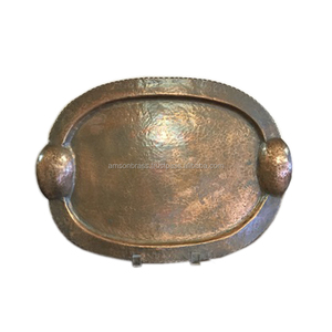 Bandeja para servir comida en relieve de forma ovalada para decoración Metal de alta calidad cobre lujo y diseño moderno - Product Image 5