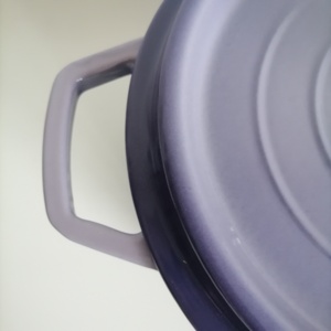 Casserole en fonte <span class=keywords><strong>émaillé</strong></span>e antiadhésive, résistante au <span class=keywords><strong>four</strong></span>, ronde, avec couvercle, double poignée, pour pain - Product Image 5