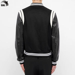 ¡Novedad de 2025! Chaquetas universitarias Letterman de alta calidad para hombre, abrigo de invierno con mangas de cuero de lana auténtica y patrón de tela ligera - Product Image 3