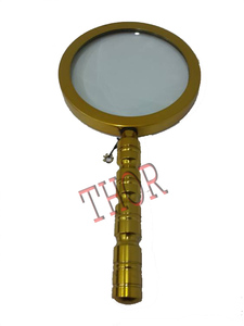 แว่นขยายพกพาทำจากทองเหลืองแบบวินเทจใช้ในบ้านและสำนักงานวัสดุโลหะสำหรับตกแต่งสิ่งของทางทะเล - Product Image 4