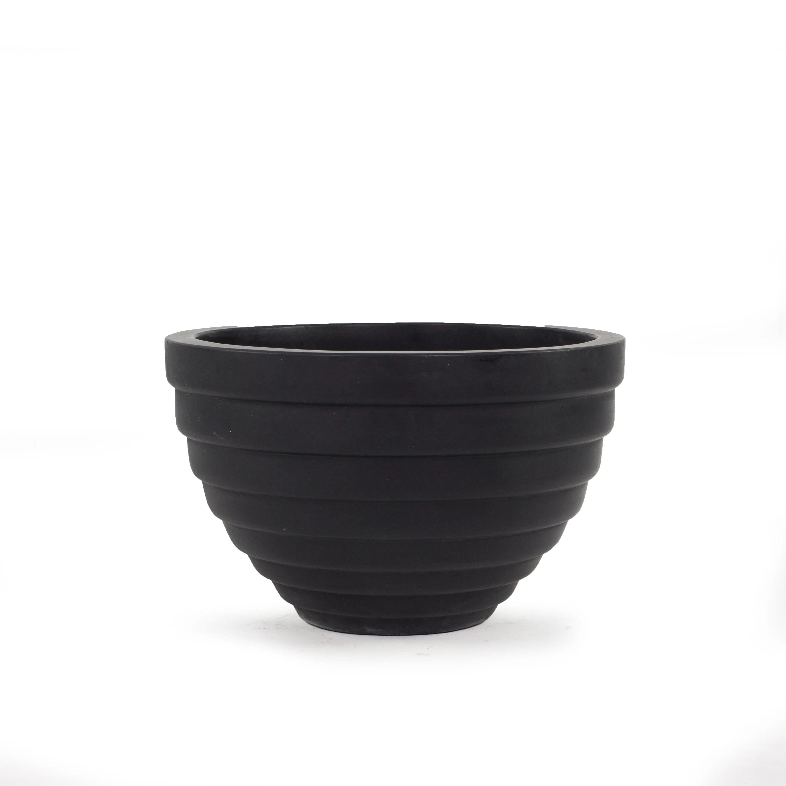 Concrete plant flower pots low bowl modern design shape black color decorative plant wholesale price