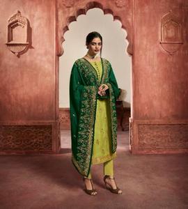 Traje bordado a la moda para mujer, vestido indio hermoso, material de vestido para niña - Product Image 3