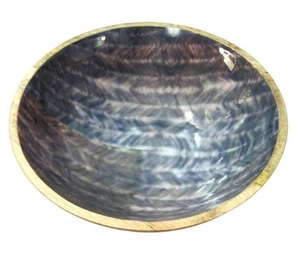 Cuenco de madera para cocina, tazón de metal con acabado de resistencia, tazón de servicio creativo - Product Image 5