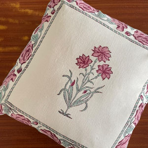 ปลอกหมอนอิงผ้าฝ้ายพิมพ์ลายบล็อกด้วยมือสไตล์อินเดีย,ผ้าคลุมเบาะผ้าฝ้ายแคนวาส - Product Image 2