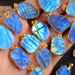 Machine de galvanoplastie pour pendentif en métal, druse mélange de labradorite, pendentif tranche en agate creuse, colliers en pierre - Product Image 6